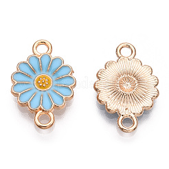 Ciondoli per connettori girasole smaltati in lega di zinco&nbsp;X-ENAM-E011-01KCG