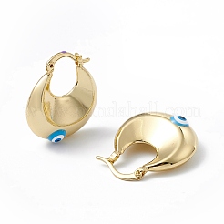 Orecchini a cerchio spessi malocchio smaltati&nbsp;EJEW-A093-02G-04