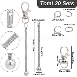 20 ensemble de décorations suspendues en acier inoxydable perlées à faire soi-même&nbsp;KEYC-SC0001-21