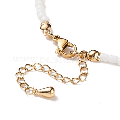 Bracciale da donna con charms di anguria intrecciata con semi di vetro&nbsp;BJEW-TA00140-02