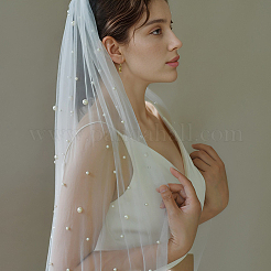 Velos de novia de malla de tela&nbsp;AJEW-WH0609-439