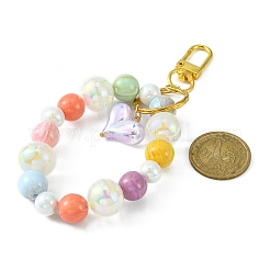 Schlüsselanhänger mit Armbandanhänger aus Kunstharz und Acrylperlen&nbsp;KEYC-JKC00496