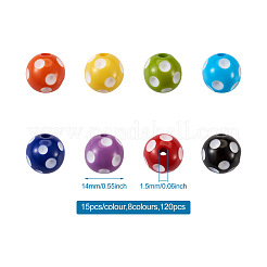 120 Stück 8 Farben undurchsichtige Harzperlen&nbsp;RESI-CW0001-06A