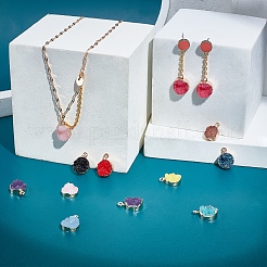 20 pièces 10 couleurs plaquent des pendentifs en résine druzy&nbsp;RESI-SC0001-56LG