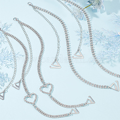2 ensemble de 2 bretelles de soutien-gorge antidérapantes en laiton et strass&nbsp;AJEW-NB0003-13