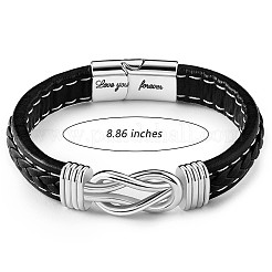 Wort liebe dich für immer Zinklegierung ineinandergreifendes Knotengliederarmband&nbsp;JB752A-1