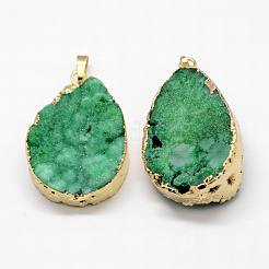 Galvani natürliche & gefärbt druzy Achatanhänger&nbsp;G-N0167-023B