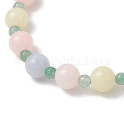 Pulseras de cuentas de morganita de imitación de jade blanco y aventurina verde natural para mujer&nbsp;BJEW-JB11932-02