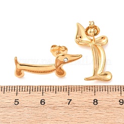 Boucles d'oreilles à tige en acier inoxydable 304 avec strass&nbsp;EJEW-D366-02G