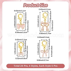 24 stücke 4 arten bowknot legierung emaille schuhe charme&nbsp;HJEW-CP00021