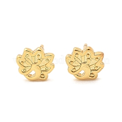 Orecchini a bottone in ottone a forma di pavone&nbsp;EJEW-S252-01G