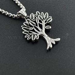 Vintage Punk-Stil Apfelbaum Wunschbaum Hip-Hop-Anhänger Edelstahl Halsketten&nbsp;MB7398