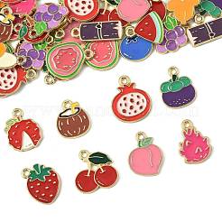 60 Stück 15 Stile Obstlegierung Emaille Charms&nbsp;FIND-FS0004-66
