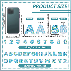 2 Set mit 2 Stilen Buchstaben- und Zahlenstickereien zum Aufnähen auf Stoffflicken&nbsp;PATC-FG0003-32
