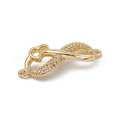 Charms connettore in ottone placcato cremagliera con micro pavé di zirconi chiari&nbsp;KK-A175-02G