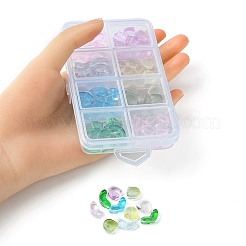 80 Stück 8 Stile sprühlackierte transparente Glasperlen&nbsp;GLAA-YW0001-89