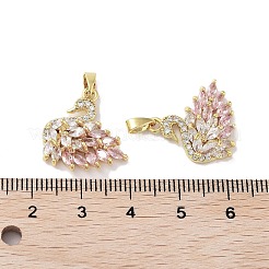 Rack-Plattierung aus Messing mit Mikropavé-Rosa-Zirkonia-Anhängern&nbsp;KK-G482-13G