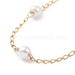 Bracelets ronds en perles d'imitation en plastique&nbsp;BJEW-E054-10G