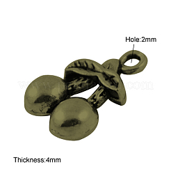 Tibetische Legierung 3d Kirschanhänger&nbsp;TIBEP-23493-AB-NR