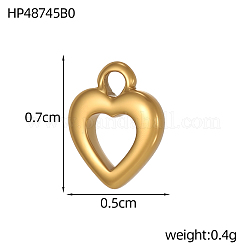 Hohle Anhänger aus Edelstahl 304&nbsp;STAS-OY012-41G