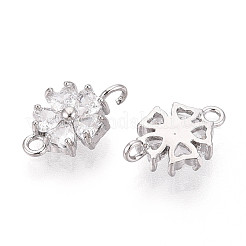 Verbindungsanhänger mit durchsichtigem Zirkonia-Pavé aus Messing&nbsp;KK-N267-02D-P