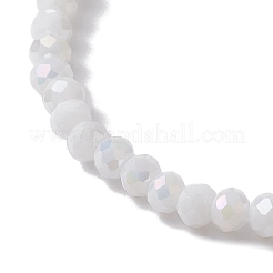 Blumen-Stretcharmband aus natürlicher Muschel und Glasperlen&nbsp;BJEW-JB10184-02