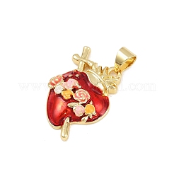 Pendentifs en laiton et émail réfractaire&nbsp;X-KK-P323-05G