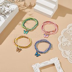 Perles de rocaille en verre bracelets multi-rangs perlés&nbsp;BJEW-JB09072