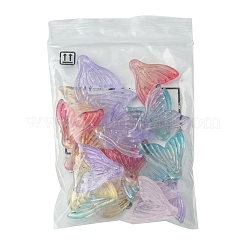 24pcs 6 Farben transparente sprühlackierte Glasanhänger&nbsp;GLAA-FS0001-90