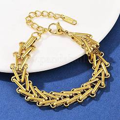Bracciali a catena in acciaio inossidabile 304 per donna&nbsp;BJEW-C113-01G