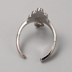 Supports de bague de manchette de paon en alliage pour strass&nbsp;RJEW-WH0001-21P