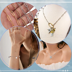 Kit fai da te per realizzare collane/braccialetti con catene a forma di graffetta in acciaio inossidabile 304&nbsp;DIY-SC0029-34