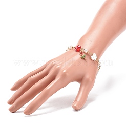 Bracciale in lega smaltata con rosa della vita&nbsp;BJEW-JB08671