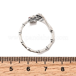 925 offener Manschettenring aus Sterlingsilber mit Mikropavé und Zirkonia für Damen&nbsp;RJEW-Z109-01AS
