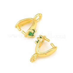 Micro ottone aprono il cestino cubico di zirconio e il pizzico&nbsp;KK-G557-44G