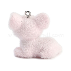 Pendentifs en résine floquée à thème animalier&nbsp;LS-RESI-M051-01A