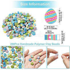 200 pezzo di perline di argilla polimerica fatte a mano a forma di cartone animato&nbsp;CLAY-CJ0001-77