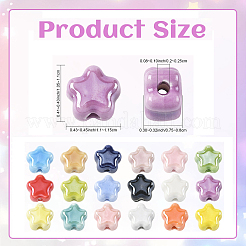 30 perle en porcelaine faite à la main&nbsp;PORC-YW0001-75