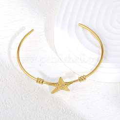 Bracciali aperti da donna a forma di stella marina in acciaio inossidabile 304.&nbsp;WG4B16C-01