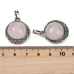 Pendentifs demi-ronds en quartz rose naturel&nbsp;PALLOY-R159-01AS-12