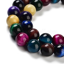 7 Farben natürliche Tigerauge Perlen Stränge&nbsp;G-A220-A01-02