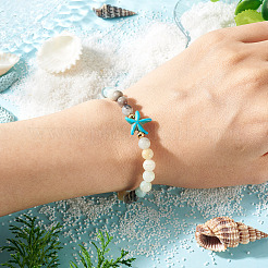 Bracelets de cheville ronds en perles d'amazonite&nbsp;AJEW-TA00060