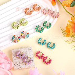 Aretes de aro gruesos con rayas esmaltadas&nbsp;JE1110H