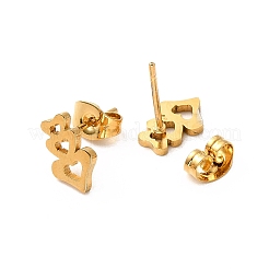 PVD-Vakuumbeschichtung 304 Edelstahl Ohrstecker und Anhänger Halskette Set&nbsp;LS-SJEW-C002-01A-G