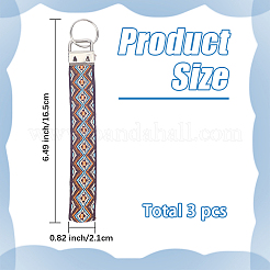 Porte-clés en fer forgé avec polyester&nbsp;KEYC-WH20054-011C