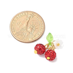 Handgemachte Kirschanhänger aus Polymer Clay mit Strassen&nbsp;PALLOY-JF03868-04