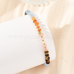 Pulseras elásticas para mujer con cuentas redondas de opalita&nbsp;BJEW-JB14235-01