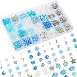 DIY-Sets zur Herstellung von Armbändern aus runden Glas- und CCB-Kunststoffperlen&nbsp;DIY-FS0007-56A