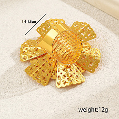 Eleganter hohler Blumen-Design-Manschettenring aus Eisen für die Hochzeitsfeier der Frauen&nbsp;PY5913