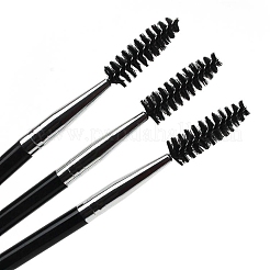 Cepillo de cejas desechable de fibra artificial con mango de plástico&nbsp;MRMJ-PW0003-19